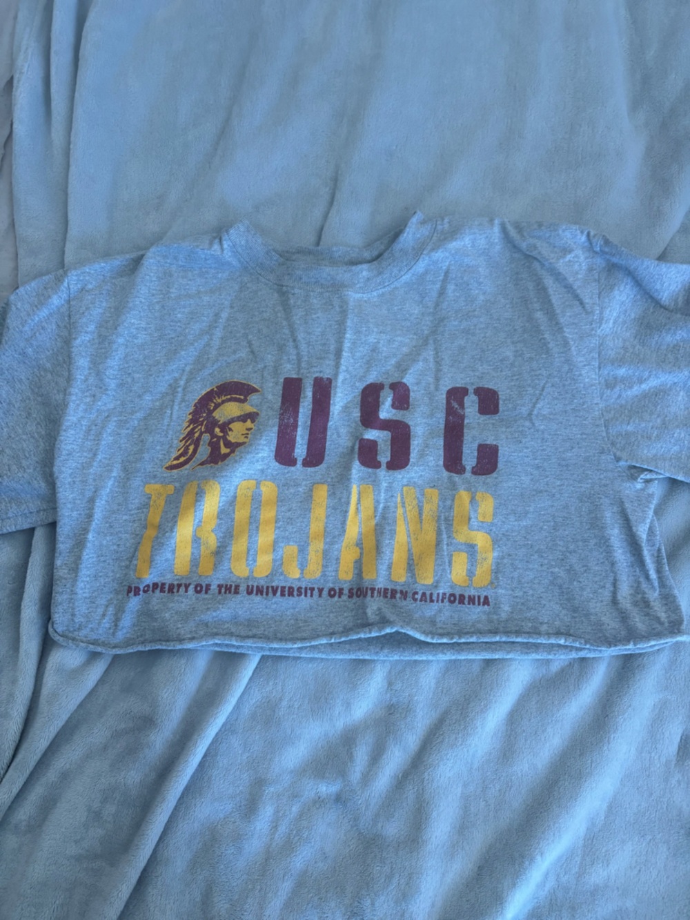 USC Trojans Gray Graphic Crop Top